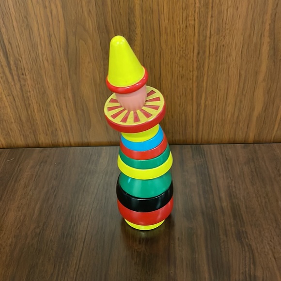 Vintage Brio stacking clown 1970s, Made in Sweden - hand-painted face - Picture 2 of 8